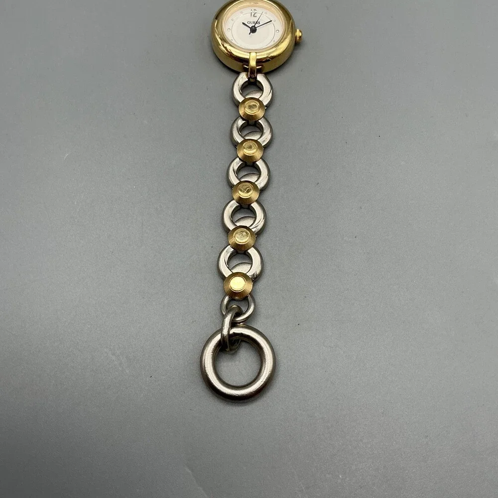 Guess Womens Watch Cream Dial Two Tone Stainless Bracelet New Battery 7